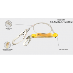 Single shock absorbers steel cable 1/4 \"SS-AMCA-1M83CM 1